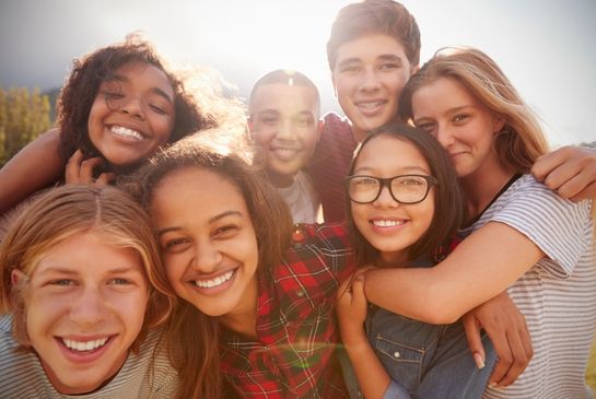 group of teenagers smiling