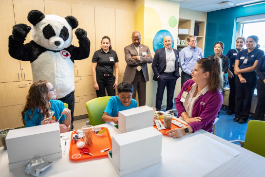 Pei Pei interacted with young patients inside the Panda Cares Cener for Hope.