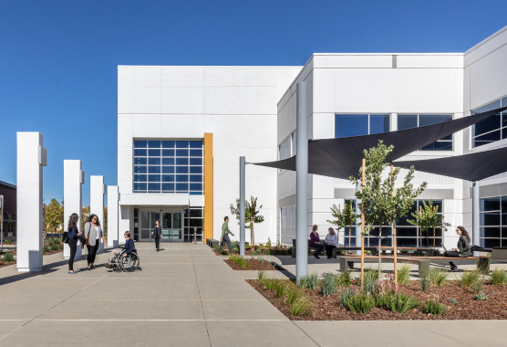 photo of health administration building courtyard