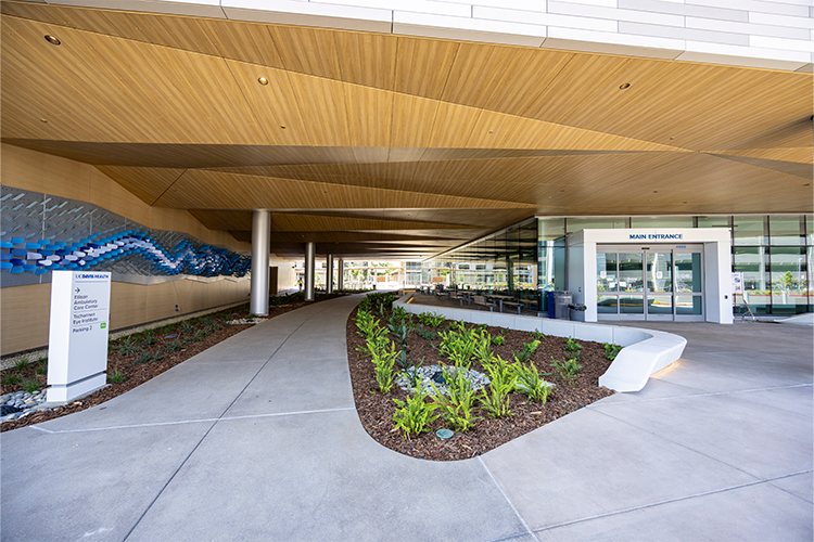 Exterior of the first floor breezeway of the 48X Complex