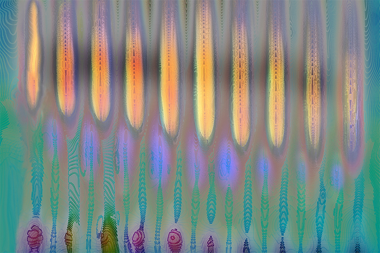 Close up of the Light Rhythm #1 art piece.