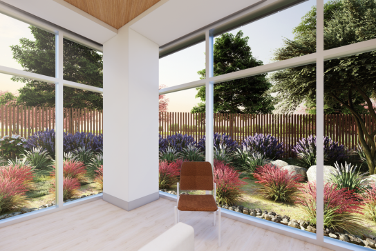 Rendering of the floor 1 infusion bay garden