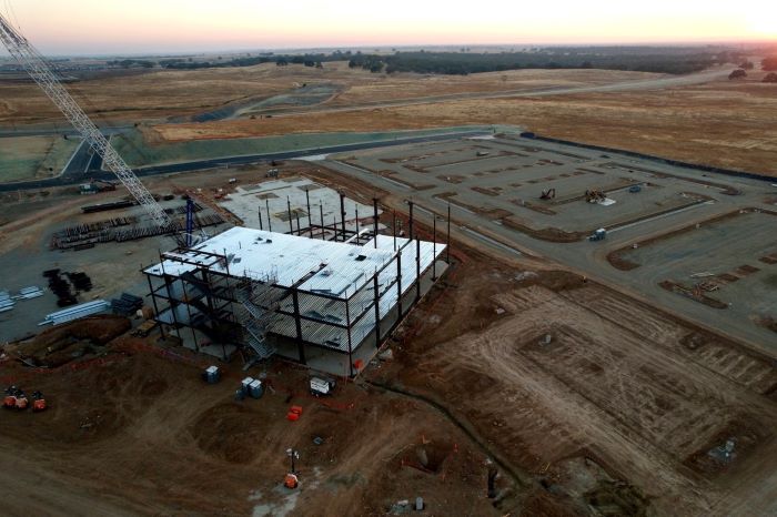 Aerial shot of Folsom MOB construction site