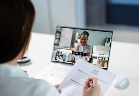 small cohort in a virtual meeting