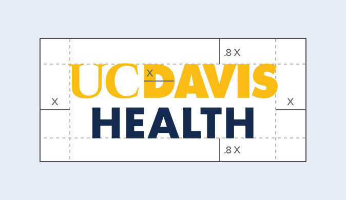 Spacing guide for the UC Davis Health logo