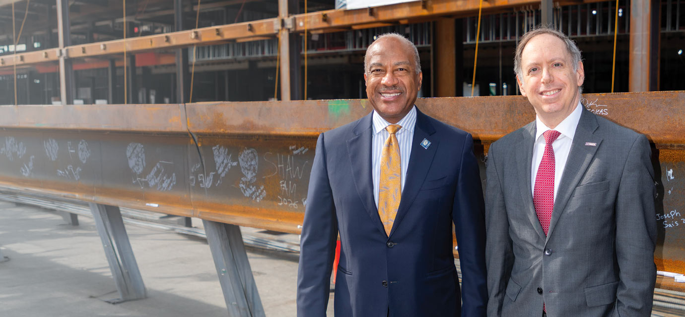 Left to right: UC Davis Chancellor Gary S. May and new Vice Chancellor of Human Health Sciences Mark Rosenblatt.