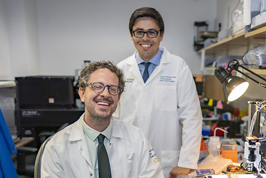 Randy Carney (left) and Andrew Birkeland (right) are leading the new Head and Neck Malignancies Innovation Group.