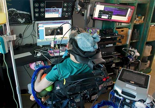 Man with ALS using brain-computer interface.