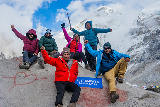 Ruben and hiking team on Mount Everest