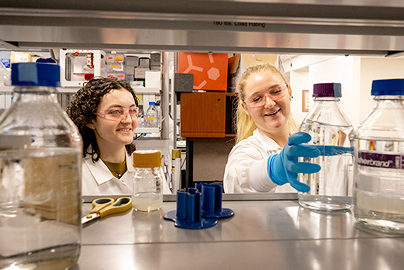 Researchers working in a lab.