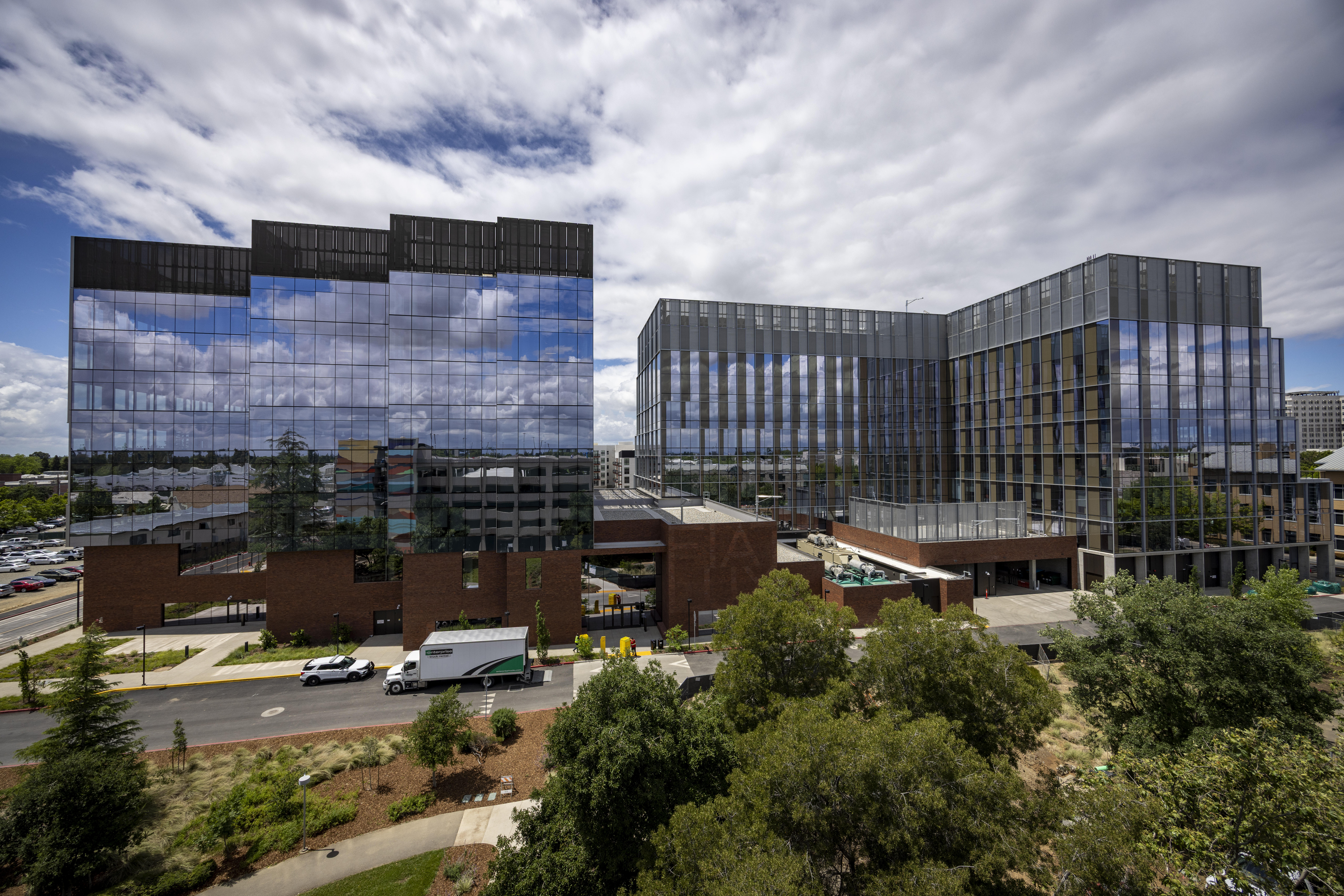 long shot of the Aggie Square campus