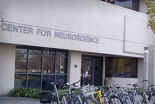 Center for Neuroscience, exterior photo showing building name