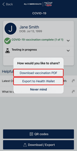 access your COVID-19 vaccine records via mobile app step 2b