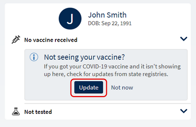 update your COVID-19 vaccine records on a computer step 1