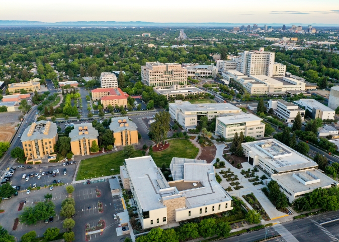 medical center campus aerial shot