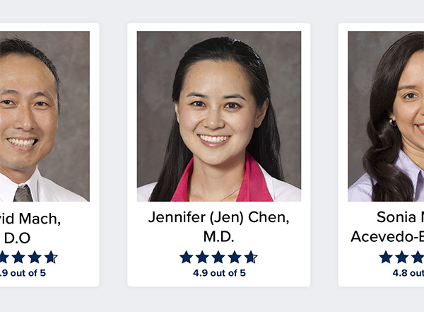 Doctor profiles and their rankings
