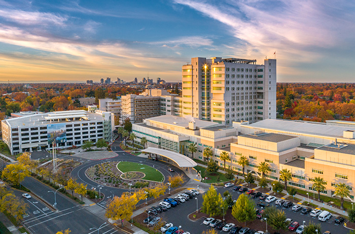 Aerial overview of UC Davis Medical Center in Sacramento