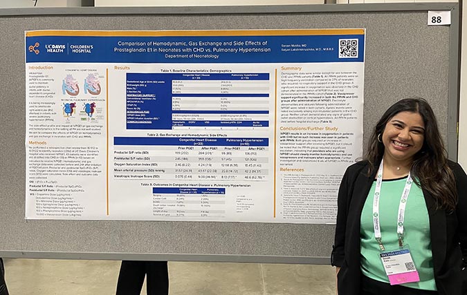 Pediatric resident Dr. Mokha presents her research project at PAS 2023.