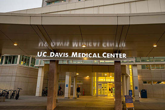 UC Davis Medical Center, front of hospital main entrance