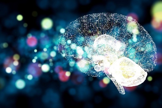 Colorful illustration of a brain