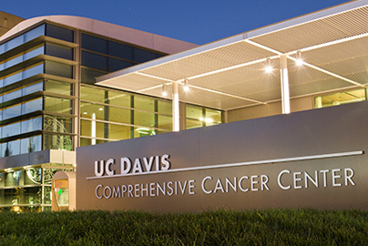 Photo of the exterior of UC Davis Comprehensive Cancer Center