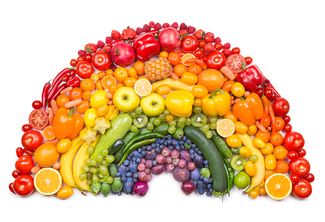 fruit and veggies rainbow 