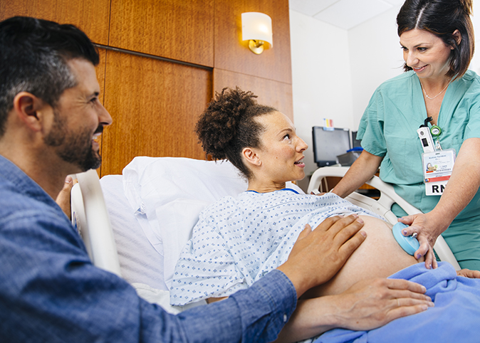 Patient with labor and delivery nurse