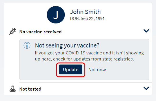 update vaccination record