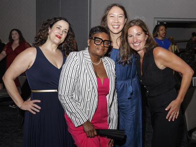 Betty Irene Moore Fellows Veronica Barcelona, Fayron Epps, Kristen Choi and Joan Carpenter celebrate their completion of the three-year fellowship program at Convocation 2025 in Washington, D.C.&nbsp;(c) UC Regents. All rights reserved.
