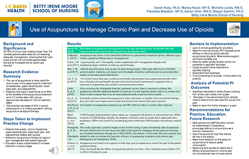 Use of Acupuncture to Manage Chronic Pain and Decrease Use of Opioids