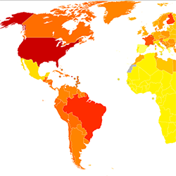heat map of world