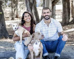 Anita with partner and dogs