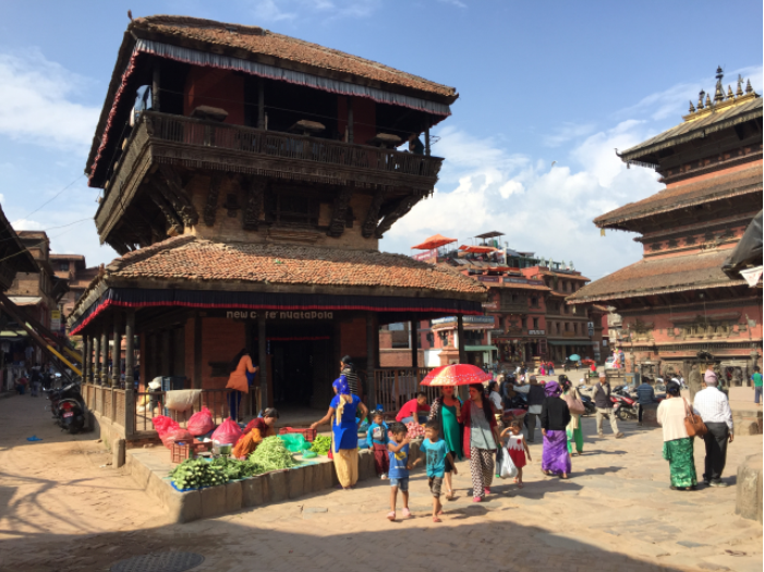 Marketplace near temples in Bhaktapur