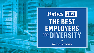 Forbes 2021 badge, The Best Employers for Diversity