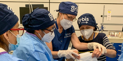 Orbis nurses participate in training simulations. (C) UC Davis Regents. All rights reserved. 