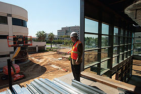 Ralph deVere White at site of UC Davis Cancer Center expansion