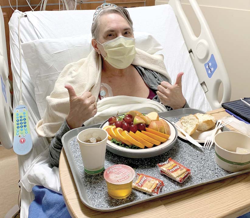 Stemcell patient eating a meal
