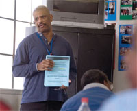 Marion Christian, a research associate involved in the Oakland study, visits barbershops, churches, senior centers and health clinics to recruit study participants. Christian lost his father to prostate cancer.