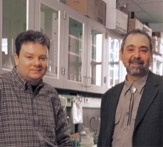 PHOTO -- Philip Mack and Paul Gumerlock fight prostate cancer with weapons designed to combat bioterrorism.