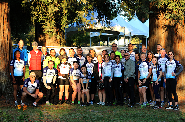 UC Davis Health Crush Challenge team members assemble before the ride