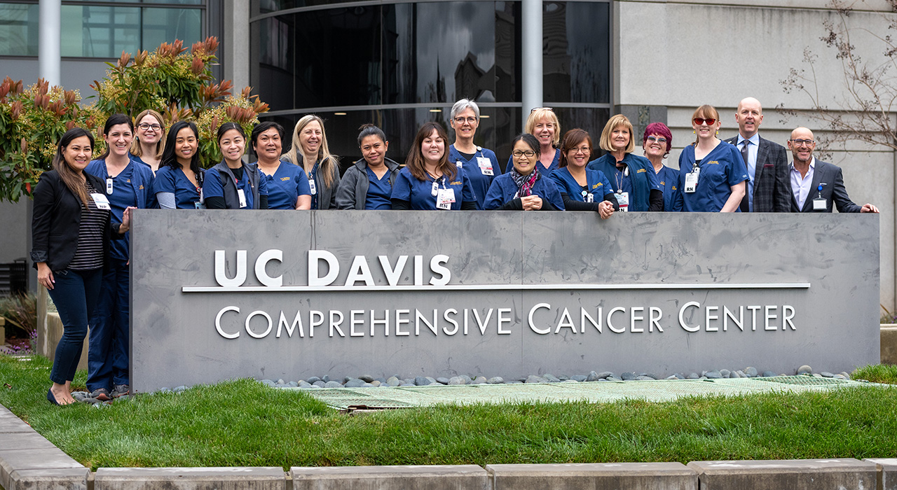 Dr. Lubarsky with cancer center staff
