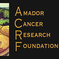 Text Amador Cancer Research Foundation on a black background